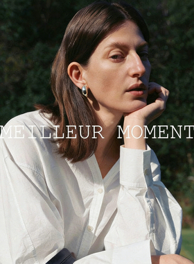 MM麦檬纯棉V领白衬衫系带百搭透气上衣商场同款26新品5H3120321