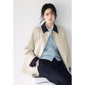 派克式 伊芙丽拉链门襟连帽丽短款 福利 风衣女 特价