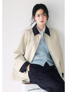 【特价】【特价】【福利】伊芙丽拉链门襟连帽丽短款派克式风衣女