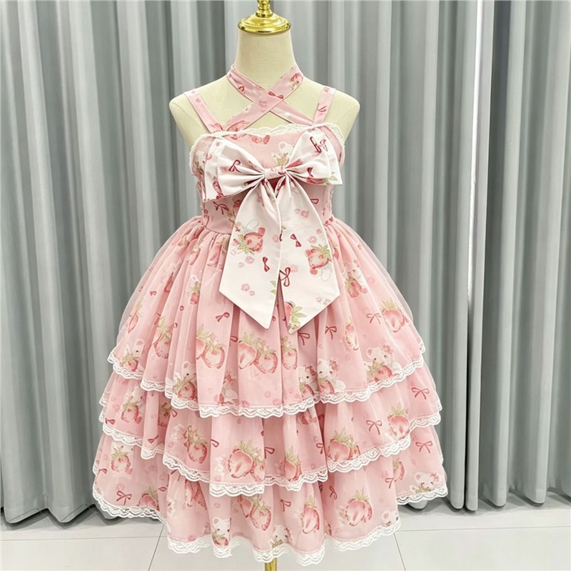 星屿喵Lolita原创星空甜美可爱蝴蝶结连衣裙洛丽塔显瘦蓬蓬蛋