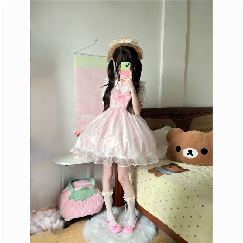 可爱甜美少女风短袖连衣裙