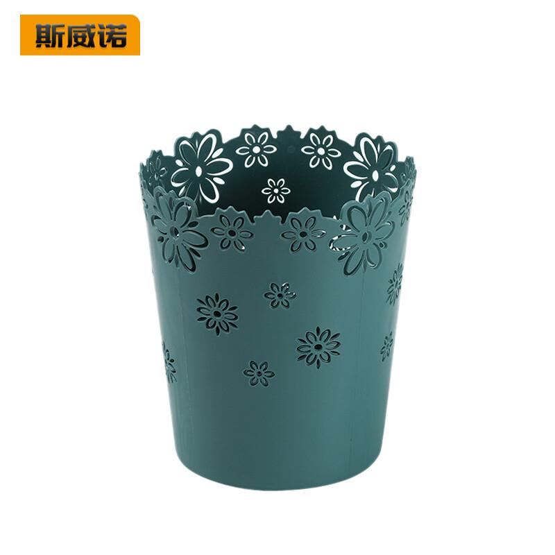 斯威诺K-1208小号花边桌面垃圾桶办公室桌面收纳桶车载垃圾桶藏青