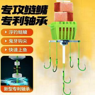 抖音爆款战鲢鳙方块钩旋转浮钓鲢鳙钓组饵笼翻板钩鱼钩海竿方块线