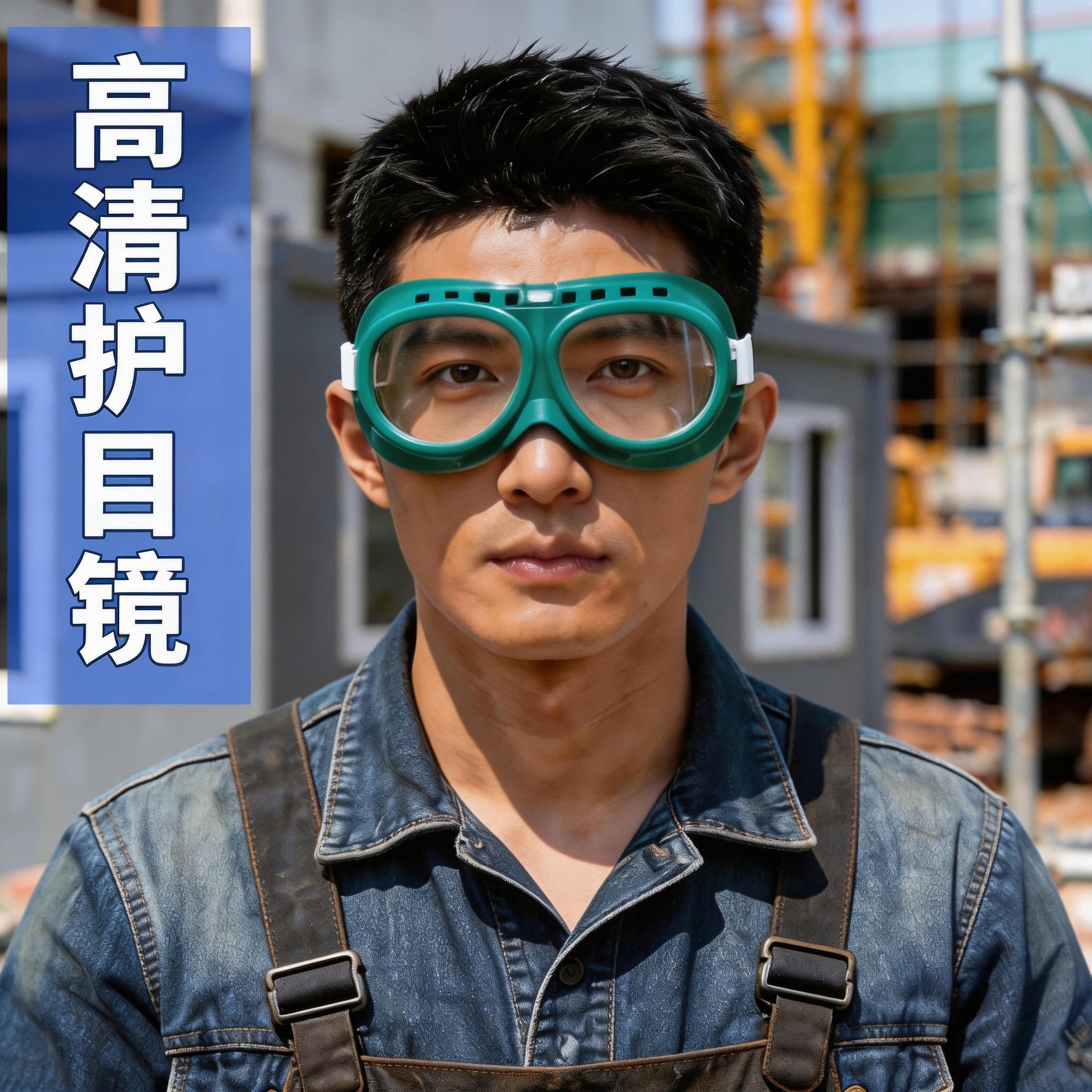 绿海绵防尘眼镜眼罩飞溅骑行防护护目镜玻璃镜片加绵劳保打磨安全