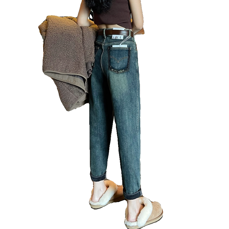 冬季哈伦裤女长裤加绒加厚高腰