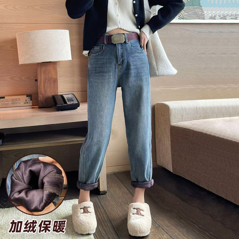 哈伦裤女长裤高腰加绒保暖