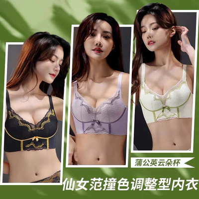 美容院温变蒲公英内里聚拢收副乳女士内衣调整型文胸