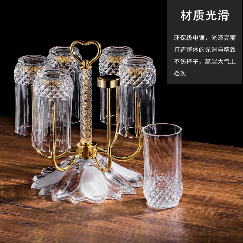 杯架子置物架创意家用客厅欧式玻璃杯托盘放水杯沥水收纳架倒挂架