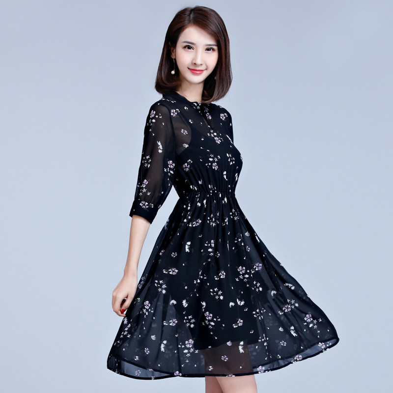 夏季新款韩版大码女装雪纺印花两件套连衣裙五分中袖松紧腰修身裙|msdalam kategori Butik wanita / wanita, wanita saiz besar - dari Buy2taobao.com untuk memberikan perkhidmatan ejen Taobao profesional membeli
