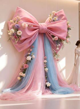 高端室内仿真蝴蝶结美陈摆件