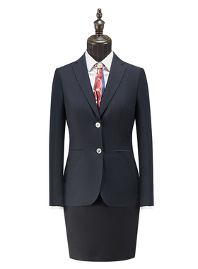 黑色职业装气质修身西装套装房地产汽车4S店通勤ol办公室企业工装