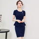 女神范美容院顾问前台工作服 气质OL套裙时尚 藏青色女套装 职业装