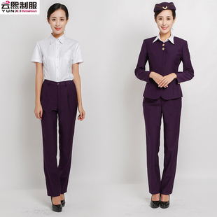 定制职业套装裤长袖外套修身前台接待礼仪美容整形医院领班工作服