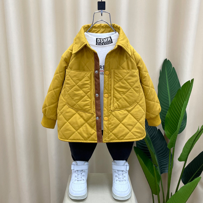 男童轻薄棉衣2021秋冬新款儿童羽绒棉服夹棉衬衫洋气加厚宝宝外套