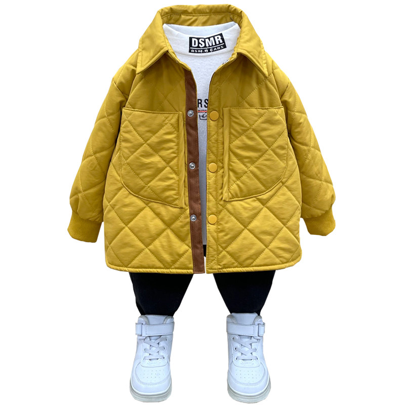 男童轻薄棉衣2021秋冬新款儿童羽绒棉服夹棉衬衫洋气加厚宝宝外套