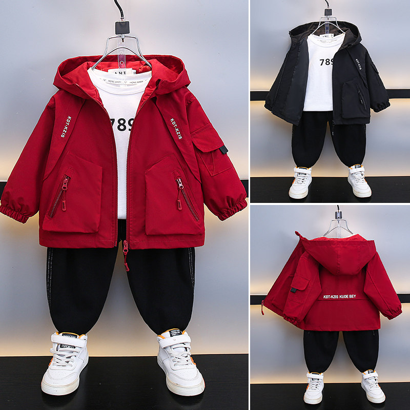 男童春秋外套2025新款儿童潮酷帅气秋款工装风衣宝宝秋季红色上衣,童装/婴儿装/亲子装,普通外套,淘宝优惠券,粉丝福利购,淘宝优惠卷