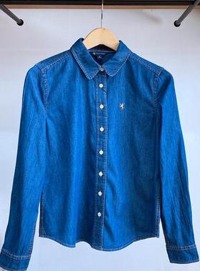 保罗彼得  专柜女牛仔衬衫长袖衬衣2024新款 复古时髦女CWDA58910