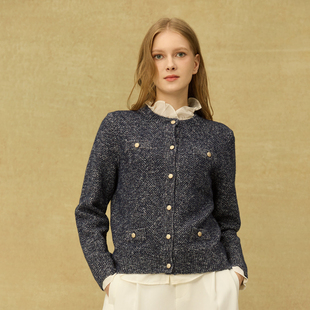 百搭时尚 DIV.POLO 针织开衫 女士圆领长袖 简约TQ0793571 专柜正品