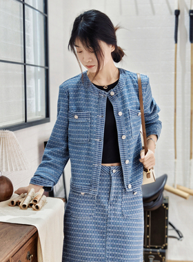 保罗彼得 25年新款女士小香风套装 温柔气质优雅 时尚NHDA72910