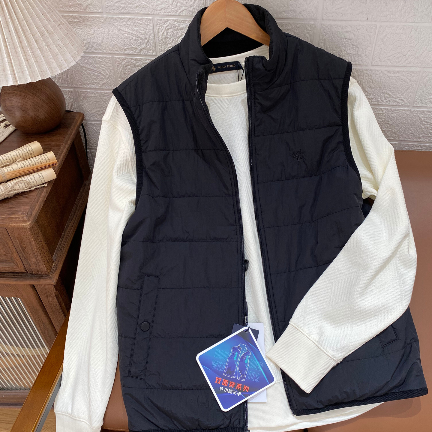 保罗彼得 专柜正品新款男士马甲立领多功能双面穿百搭RWECA00082,男装,常规马甲,淘宝优惠券,粉丝福利购,淘宝优惠卷