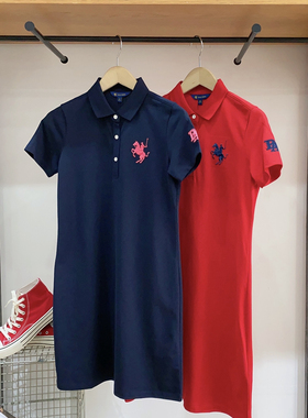 保罗彼得夏季女士翻领短袖Polo裙经典刺绣大马标 YTDB42142学院风