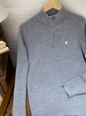 保罗彼得专柜正品 新款男士针织衫半拉链立领休闲毛衣 YXECZ00680