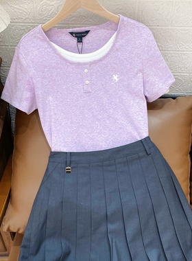 保罗彼得女士短袖T恤专柜同款假两件设计 显瘦百搭 BWFBT00391