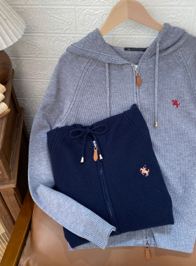 保罗彼得 专柜正品 女式长袖针织衫连帽双拉链设计时尚UKECZ00121