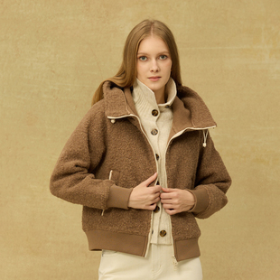 连帽外套 女式 毛呢夹克 时尚 TN0533504 DIV.POLO 简约 专柜同款