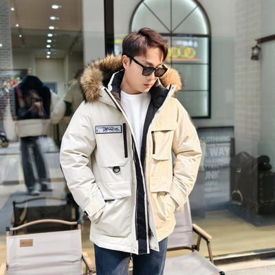 保罗彼得男式连帽羽绒服时尚休闲