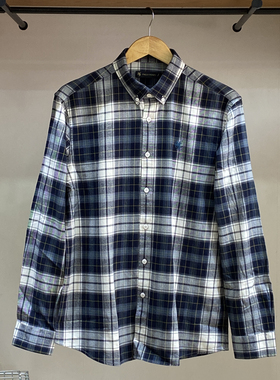 保罗彼得专柜正品秋季新款男士纯棉新疆棉格子衬衫百搭COECC00031