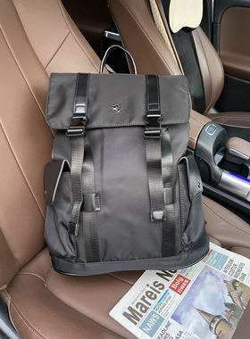 专柜正品保罗彼得男大容量双肩包黑色轻便旅行度假背包BQBB72540