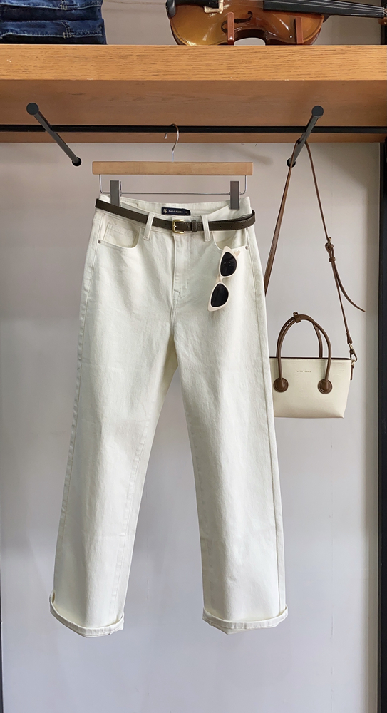 保罗彼得女式牛仔裤直筒显瘦时尚