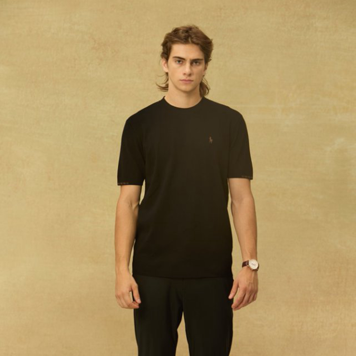 男式圆领针织短袖T恤简约舒适