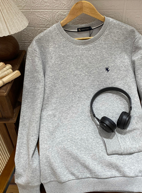 保罗彼得专柜正品新款男士灰色圆领卫衣百搭加绒秋冬款ZCDD49183