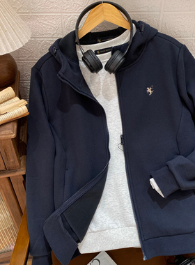 保罗彼得专柜正品新款男士连帽卫衣外套加绒保暖秋冬款NTECJ00280