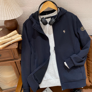 保罗彼得专柜正品新款男士连帽卫衣外套加绒保暖秋冬款NTECJ00280