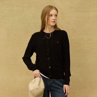 一款 圆领开衫 双色绵羊毛保暖TR0543534 女士长袖 DIV.POLO专柜正品