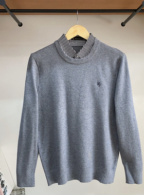 保罗彼得专柜同款男针织衫翻领假两件商务休闲时尚舒适 MMDC48870