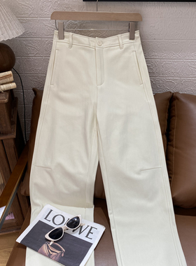 保罗彼得专柜正品女士直筒休闲长裤净色百搭时尚舒适XIECK00790