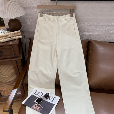 保罗彼得专柜正品女士直筒休闲长裤净色百搭时尚舒适XIECK00790
