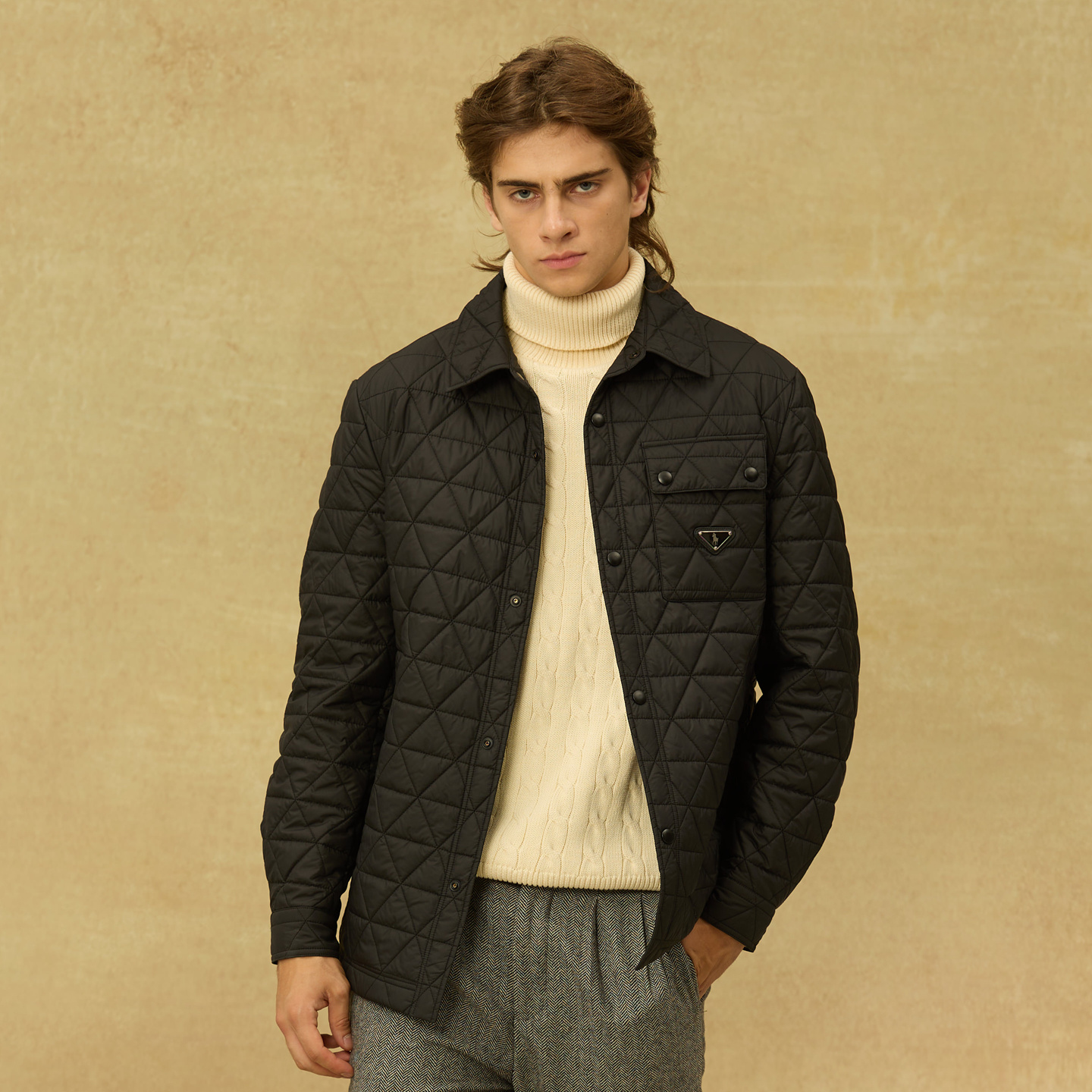 DIV,POLO 专柜正品男士翻领棉衣纯色简约菱形格RM0323563