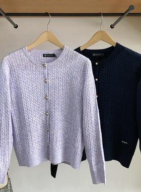 保罗彼得 女式长袖针织衫 圆领 开衫 专柜正品 柔软时尚PPDC34891