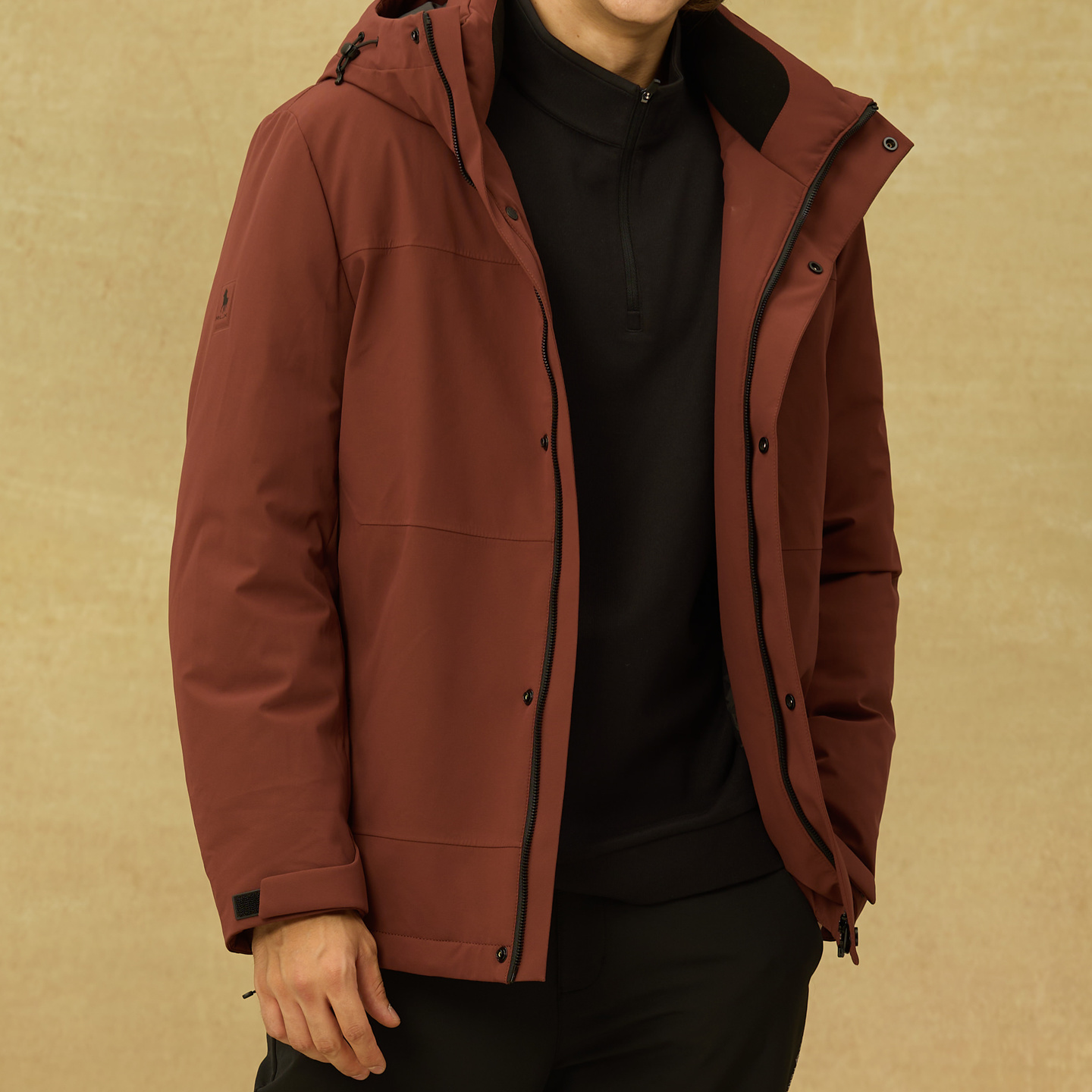 男士新款冲锋衣羽绒服鹅绒连帽砖红色DIV.POLO商场同款RL0924562