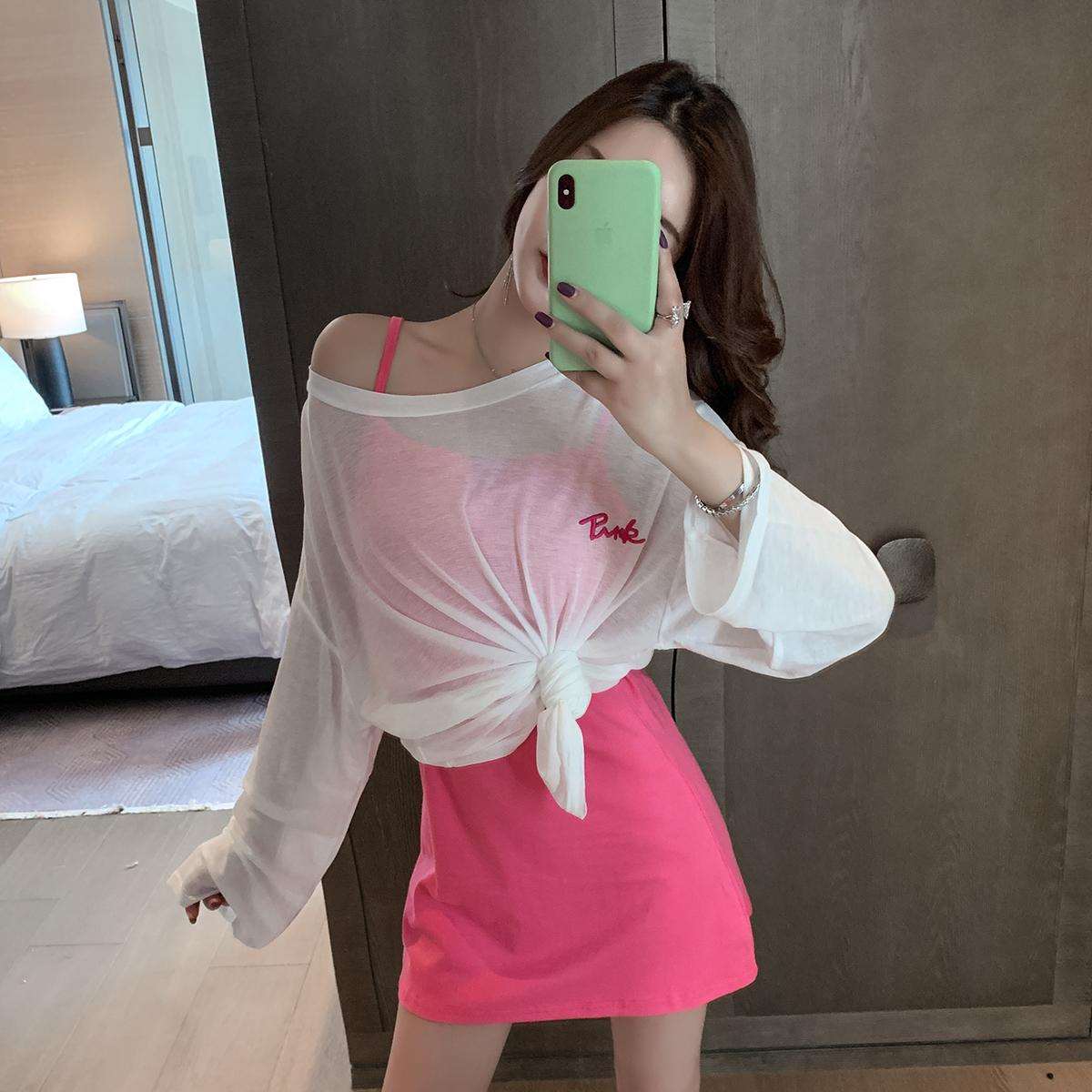 早秋新款韩版小个子薄款长袖防晒衫T恤时尚修身显瘦吊带裙套装女|ruв категории плесень играть/Аниме/вокруг/cos/настольные игры, Косплей одежды/реквизит/услуги, Косплей женской одежды - от Buy2taobao.com для оказания профессиональной услуги покупки агента Taobao