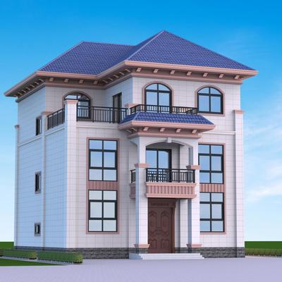 110.3*12.8新款农村自建房设计图纸三层欧式别墅设计建筑结构水电