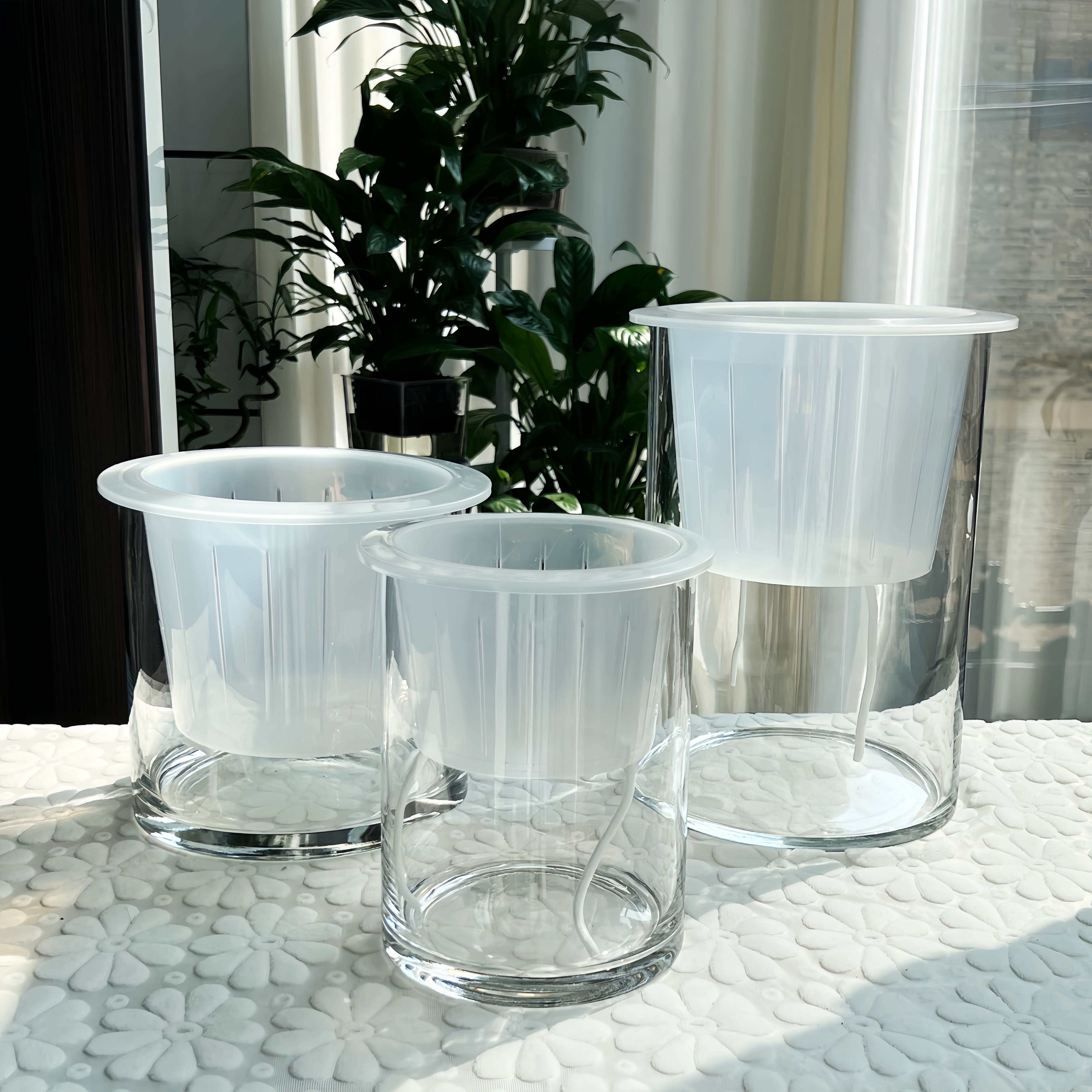 大号圆柱直筒玻璃花瓶水培植物绿萝白掌一帆风顺客厅落地器皿摆件