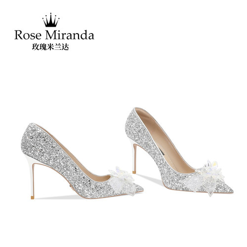 玫瑰米兰达RoseMiranda纪念时刻高跟鞋气质时尚小香风尖头女鞋