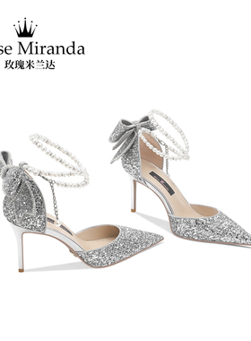 RoseMiranda玫瑰米兰达高跟鞋18岁成人礼中空凉鞋宴会婚鞋