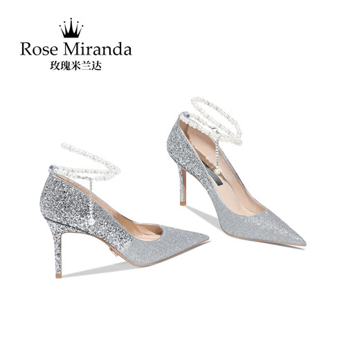 玫瑰米兰达RoseMiranda高跟鞋浅口单鞋小码婚礼婚鞋女
